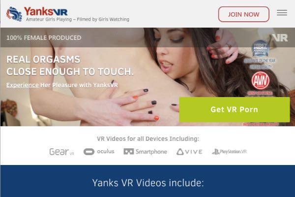 洋物ポルノレズVR動画サイトYanks VRはおすすめの動画サイトか？評価と入会方法